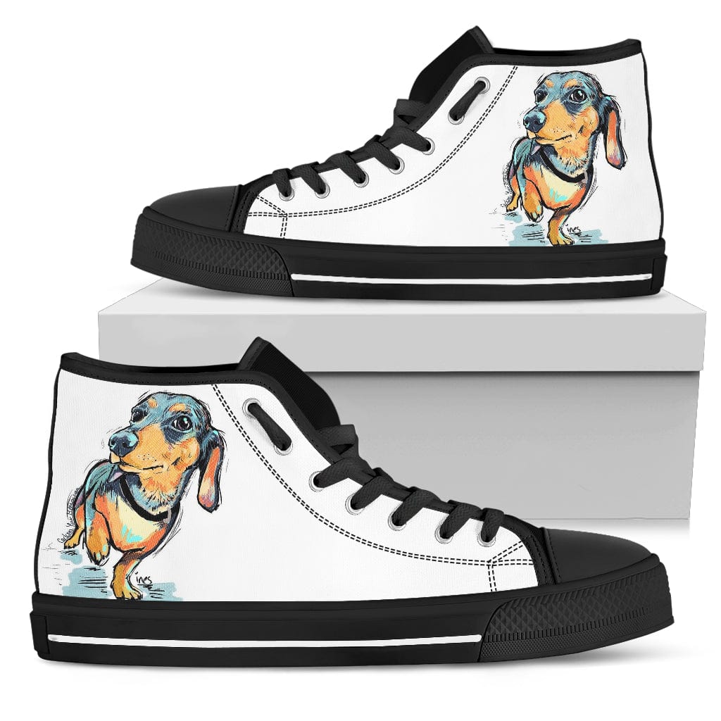 White background Duchshund - High Tops Shoezels™ Shoes | Boots | Sneakers