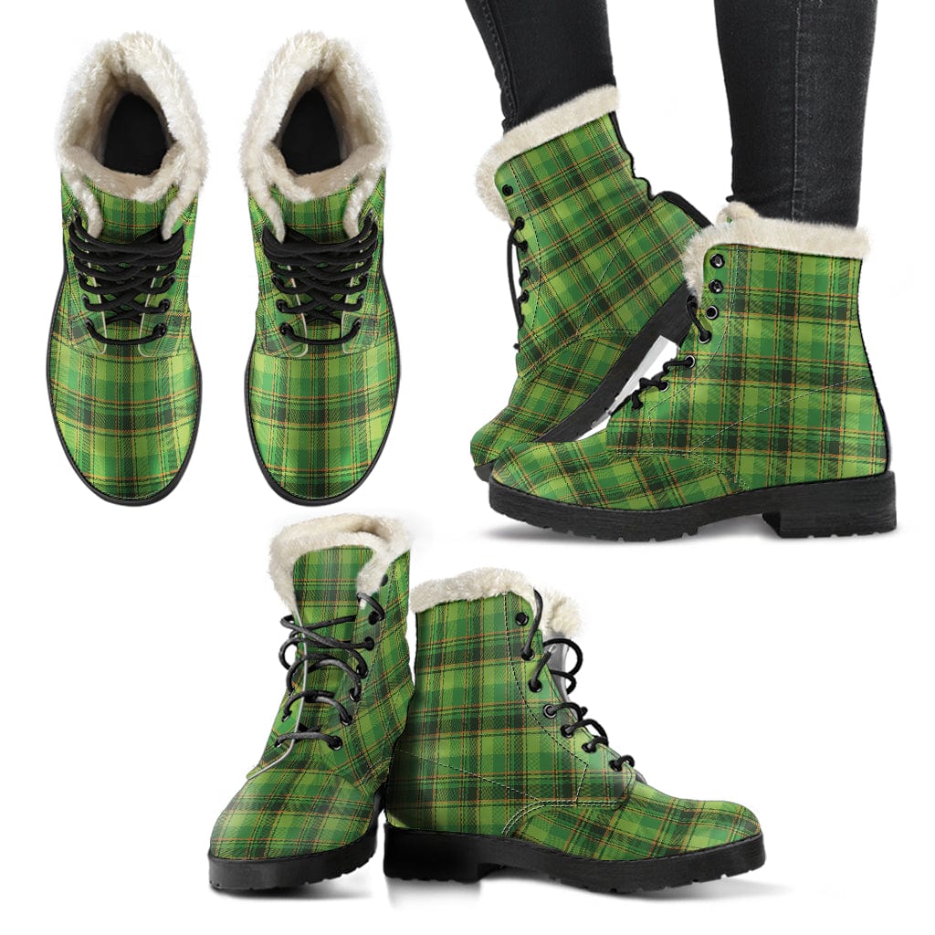 St Patricks - Cruelty Free Fur Lined Boots Women's Faux Fur Leather Boots - Black - St Patricks - Cruelty Free Fur Lined Boots / US5 (EU35) Shoezels™ Shoes | Boots | Sneakers