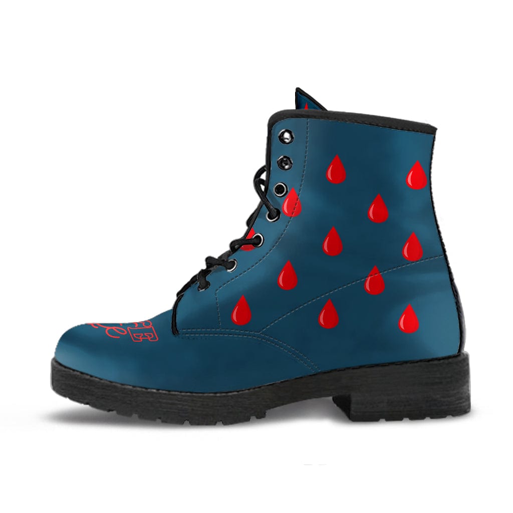 Give Blood - Cruelty Free Leather Boots Women's Leather Boots - Black - Give Blood - Cruelty Free Leather Boots / US5 (EU35) Shoezels™ Shoes | Boots | Sneakers