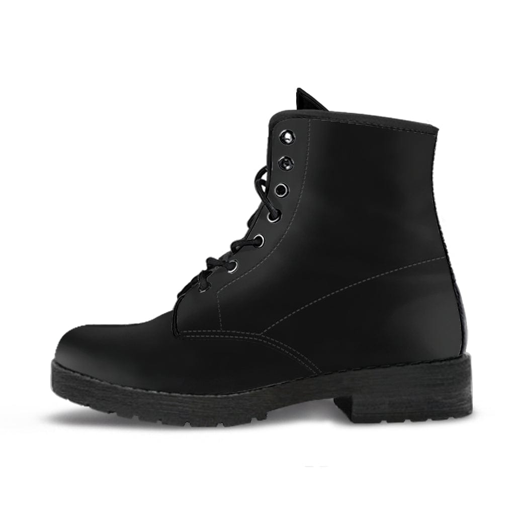 Plain Black - Cruelty Free Leather Boots Women's Leather Boots - Black - Plain Black - Cruelty Free Leather Boots / US5 (EU35) Shoezels™ Shoes | Boots | Sneakers