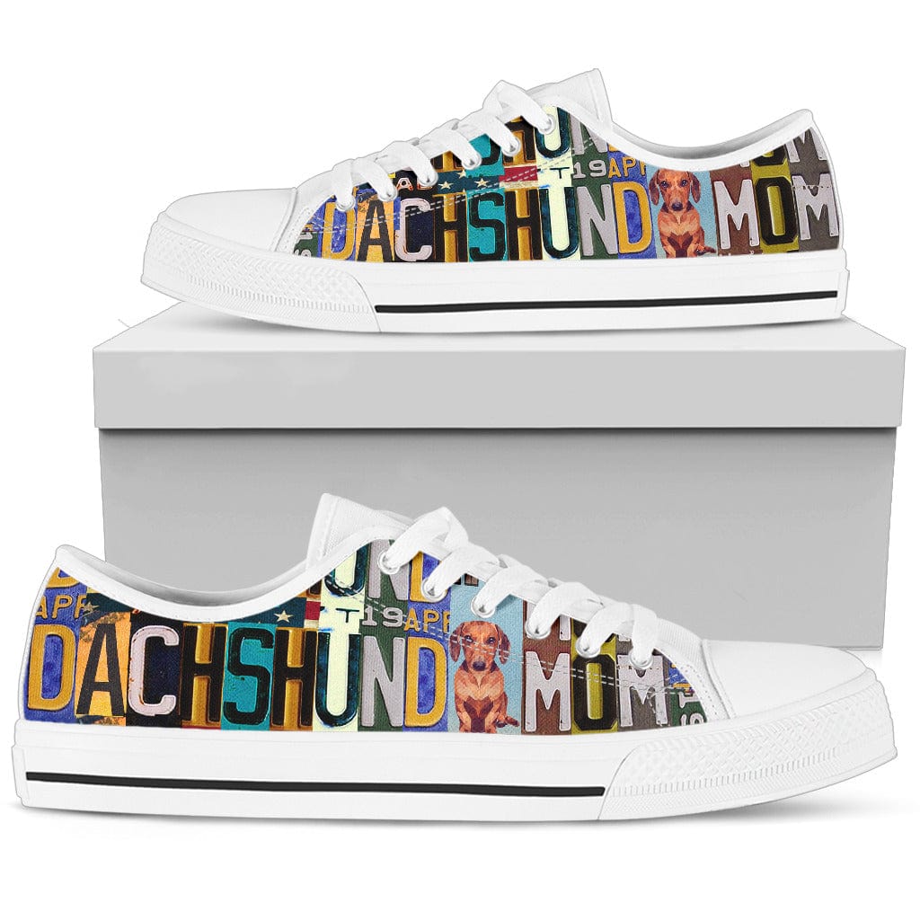 Women's Low Top Canvas Shoes For Dachshund Mom Shoezels™ Shoes | Boots | Sneakers