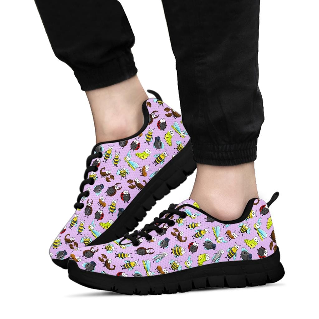 Happy Bugs - Sneakers (White or Black Sole) Women's Sneakers - Black - Happy Bugs - Sneakers (Black) / US5 (EU35) Shoezels™ Shoes | Boots | Sneakers