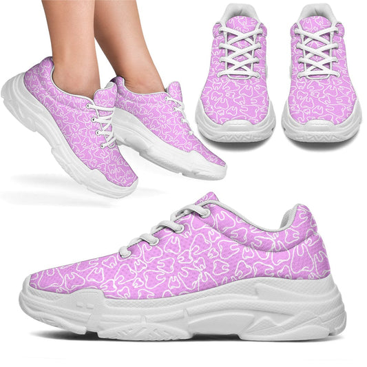 Dental Assistant Pink - Chunky Sneakers Women's Sneakers - White - Dental Assistant Pink - Chunky Sneakers / US5.5 (EU36) Shoezels™ Shoes | Boots | Sneakers