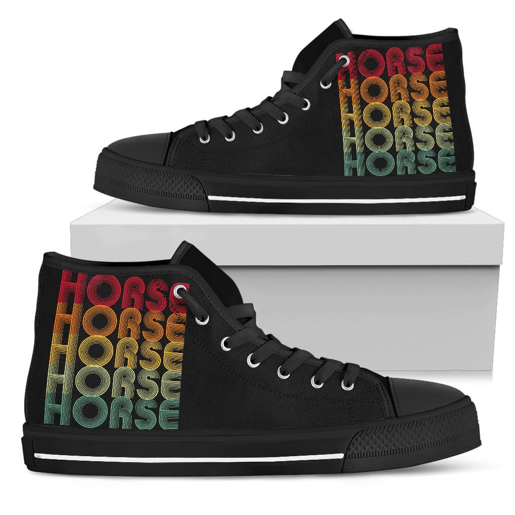 Horse Words - High Tops Womens High Top - Black - Horse Words Black - High Tops / US5.5 (EU36) Shoezels™ Shoes | Boots | Sneakers