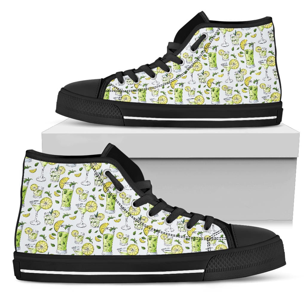 Lime Cocktails - High Tops Womens High Top - Black - Lime Cocktails - Black High Tops / US5.5 (EU36) Shoezels™ Shoes | Boots | Sneakers