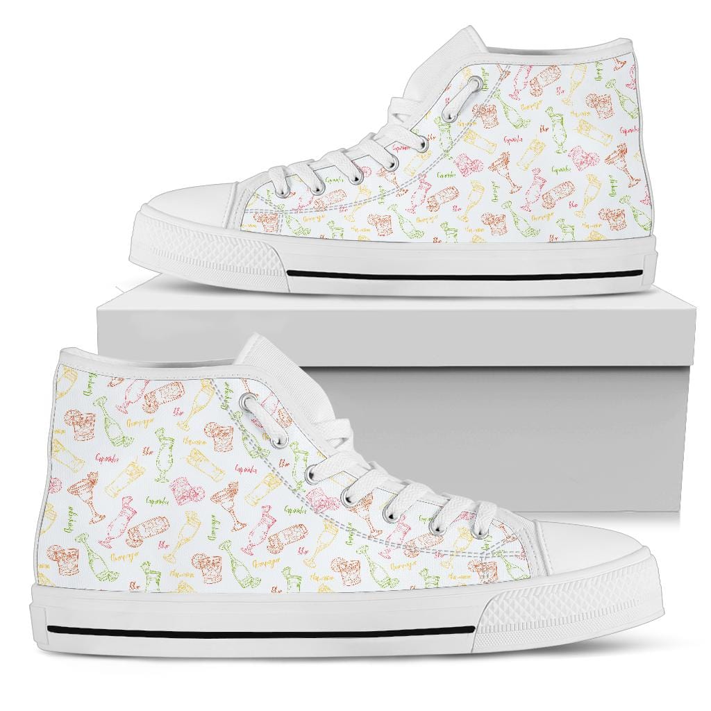 Cocktail - High Tops Womens High Top - White - Cocktail - High Tops / US5.5 (EU36) Shoezels™ Shoes | Boots | Sneakers
