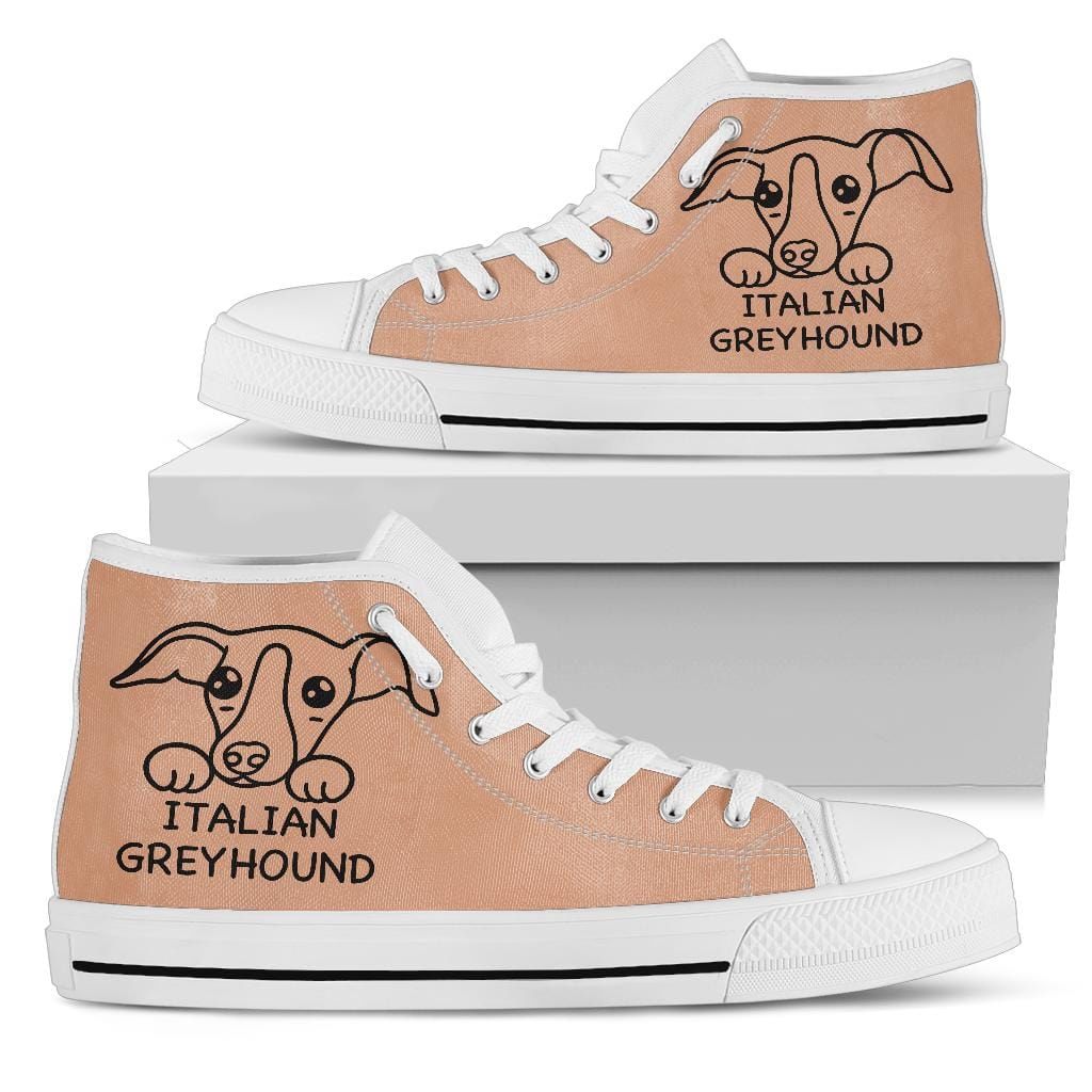Italian Greyhound - High Tops Womens High Top - White - Italian Greyhound - High Tops / US5.5 (EU36)