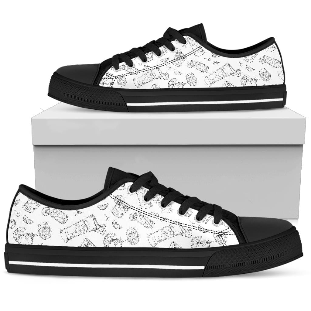 Black & White Cocktail - Low Tops Womens Low Top - Black - Black & White Cocktail - Low Tops / US5.5 (EU36) Shoezels™ Shoes | Boots | Sneakers