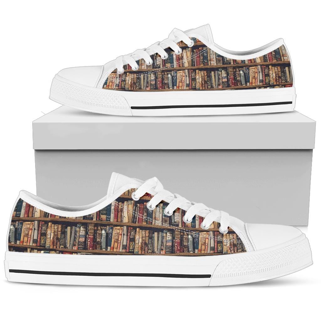 Book Reader - Low Tops Womens Low Top - White - Book Reader - Low Tops / US5.5 (EU36) Shoezels™ Shoes | Boots | Sneakers