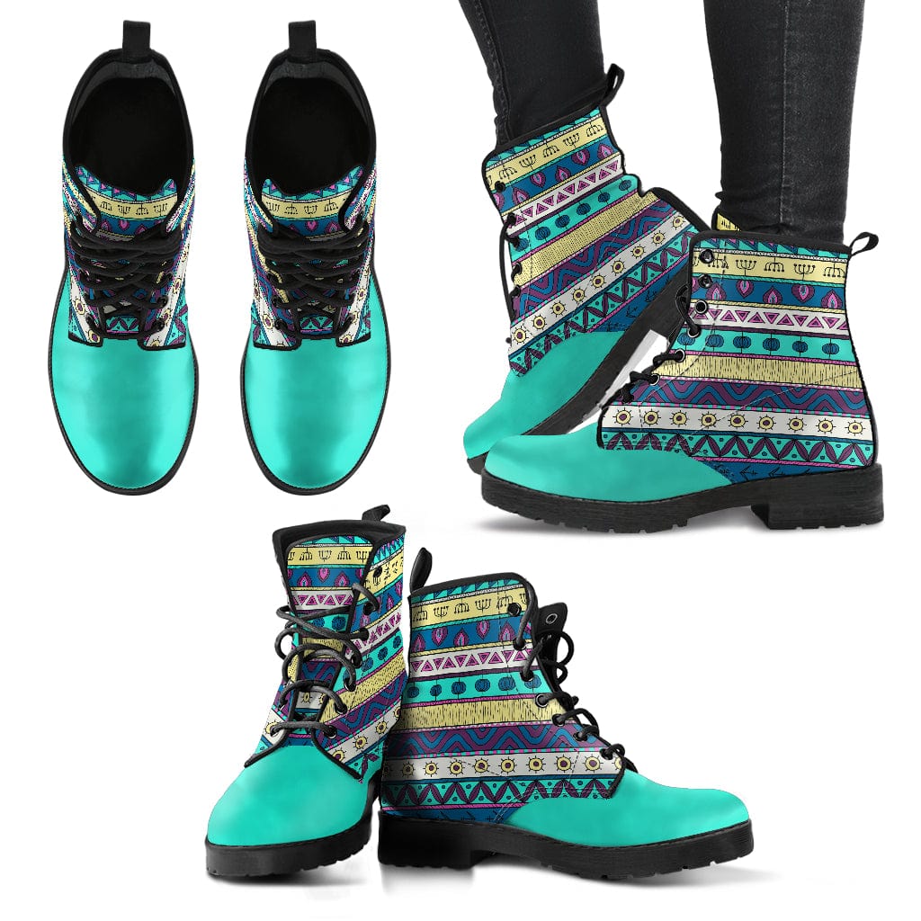 Shoes Turquoise Blue Cruelty Free Leather Tribal Boots