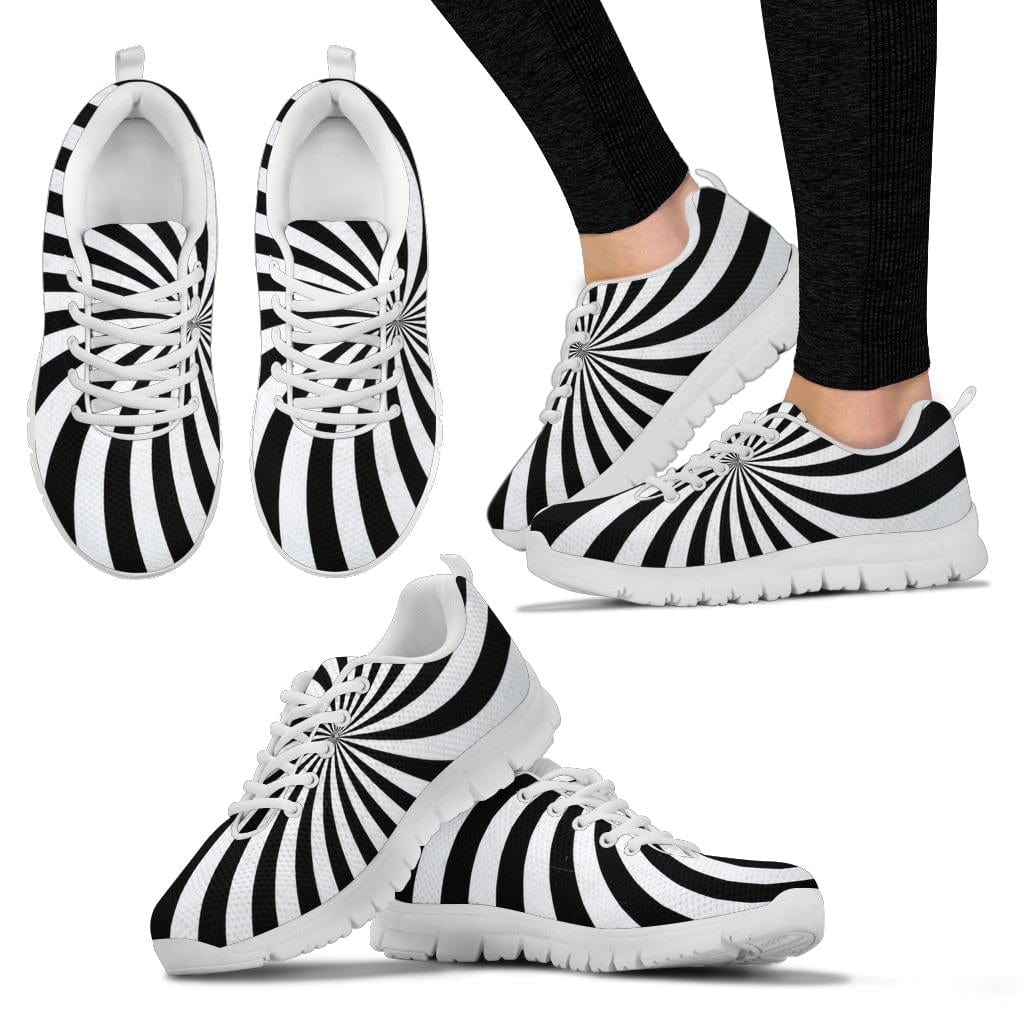 Shoes White Spiral Black and White Festival Sneaker Shoes