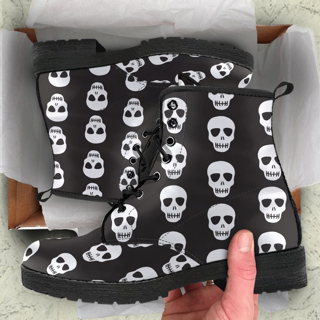 Skulls - Cruelty Free Leather Boots Shoezels™