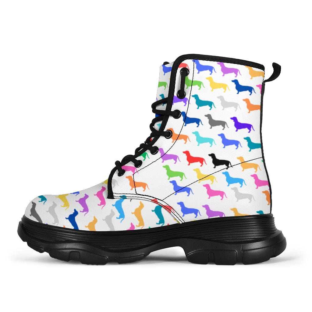 Dachshund Rainbow - Chunky Boots Women's Chunky Boots - Dachshund Rainbow - Chunky Boots / US5 (EU35) Shoezels™