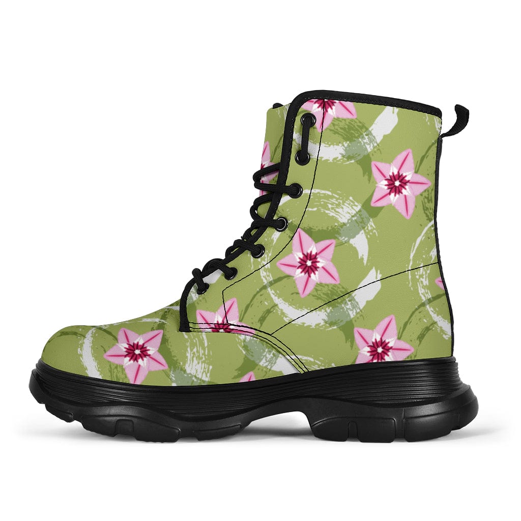 Green Balls and Flowers - Chunky Boots Women's Chunky Boots - Green Balls and Flowers - Chunky Boots / US5 (EU35) Shoezels™