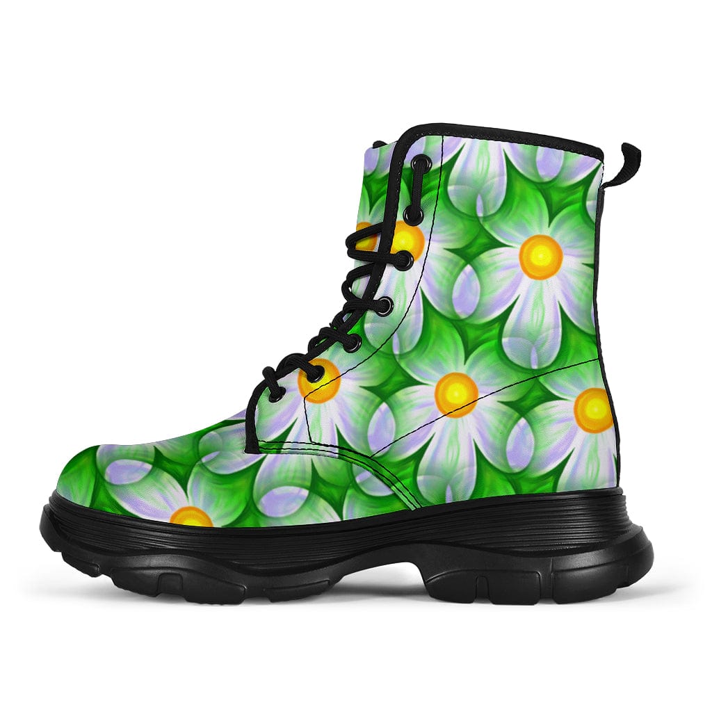 Happy Flowers - Chunky Boots Women's Chunky Boots - Happy Flowers - Chunky Boots / US5 (EU35) Shoezels™