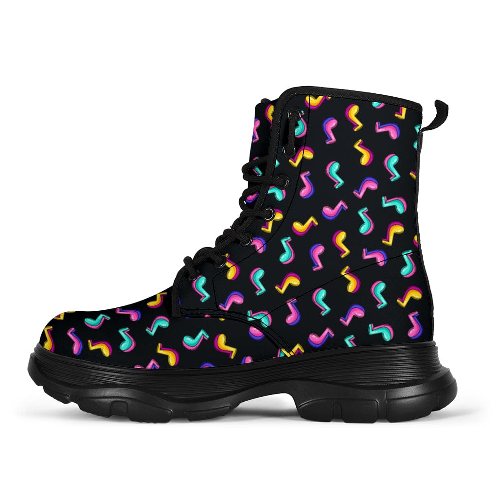 Musical Notes - Chunky Boots Women's Chunky Boots - Musical Notes - Chunky Boots / US5 (EU35) Shoezels™