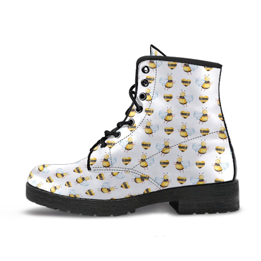 Bee Hearts - Cruelty Free Leather Boots Women's Leather Boots - Black - Bee Hearts - Cruelty Free Leather Boots / US5 (EU35) Shoezels™