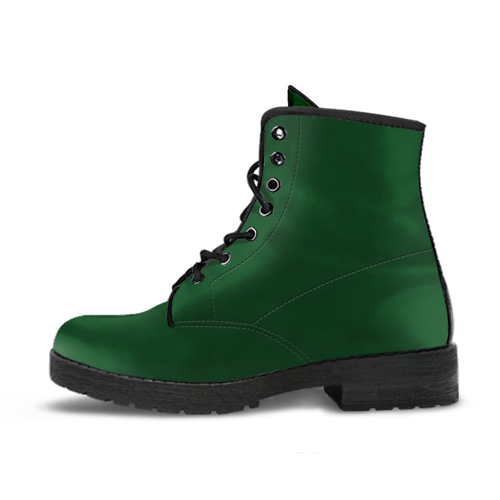 Plain Racing Green - Cruelty Free Leather Boots Women's Leather Boots - Black - Plain Racing Green - Cruelty Free Leather Boots / US5 (EU35) Shoezels™