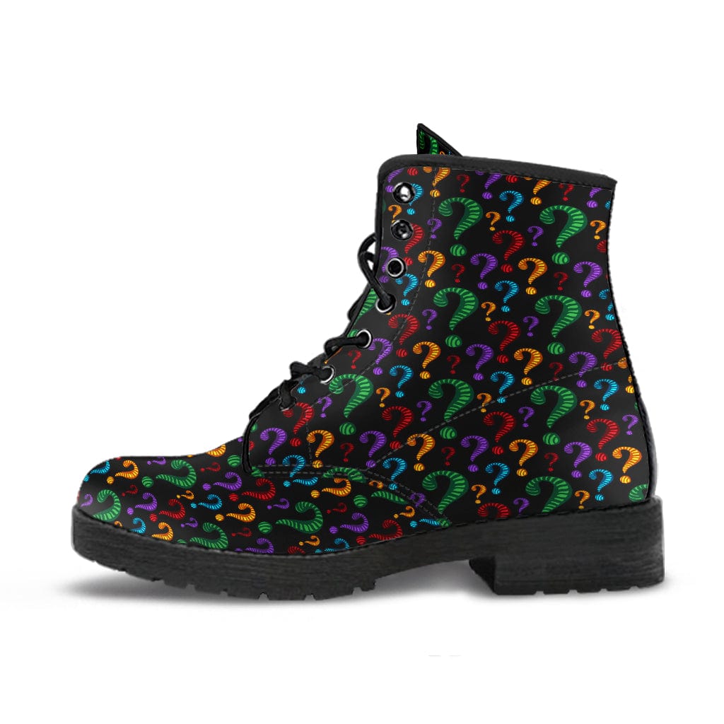 Question Mark - Cruelty Free Leather Boots Women's Leather Boots - Black - Question Mark - Cruelty Free Leather Boots / US5 (EU35) Shoezels™
