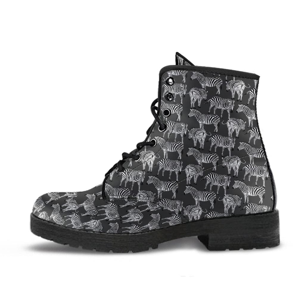 Zebra Black - Urban Boots Women's Leather Boots - Black - Zebra Black - Urban Boots / US5 (EU35) Shoezels™