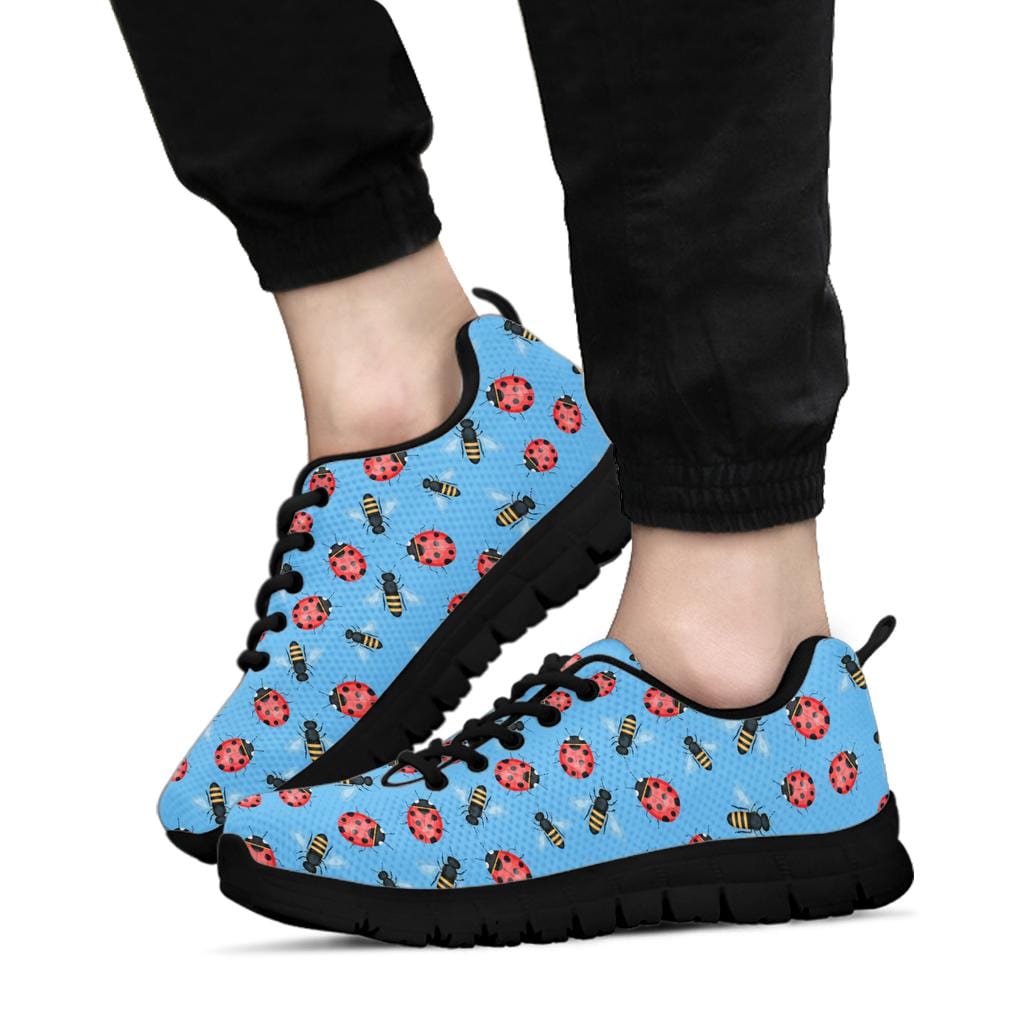 Bees & Ladybugs (Black or White Sole) - Sneakers Women's Sneakers - Black - Bees & Ladybugs - Sneakers / US5 (EU35) Shoezels™