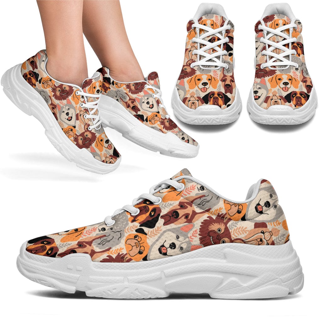 Dog Face - Chunky Sneakers Women's Sneakers - White - Dog Face - Chunky Sneakers / US5.5 (EU36) Shoezels™