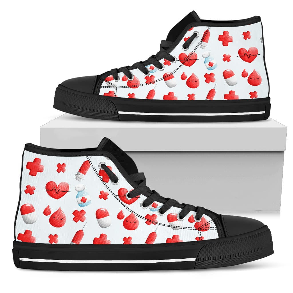 Happy Blood - High Tops (Black or White) Womens High Top - Black - Happy Blood - High Tops (black) / US5.5 (EU36) Shoezels™