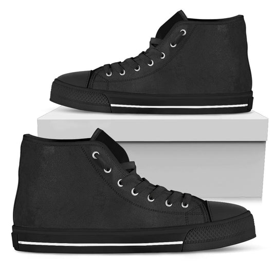 Plain Black - High Tops Womens High Top - Black - Plain Black - High Tops / US5.5 (EU36) Shoezels™