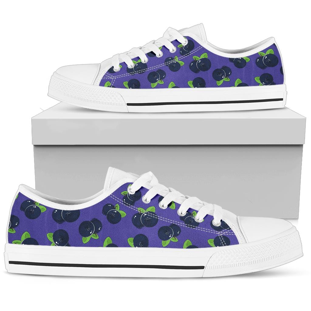 Blueberry - Low Tops (White or Black Sole) Womens Low Top - White - Blueberry - Low Tops (White) / US5.5 (EU36) Shoezels™