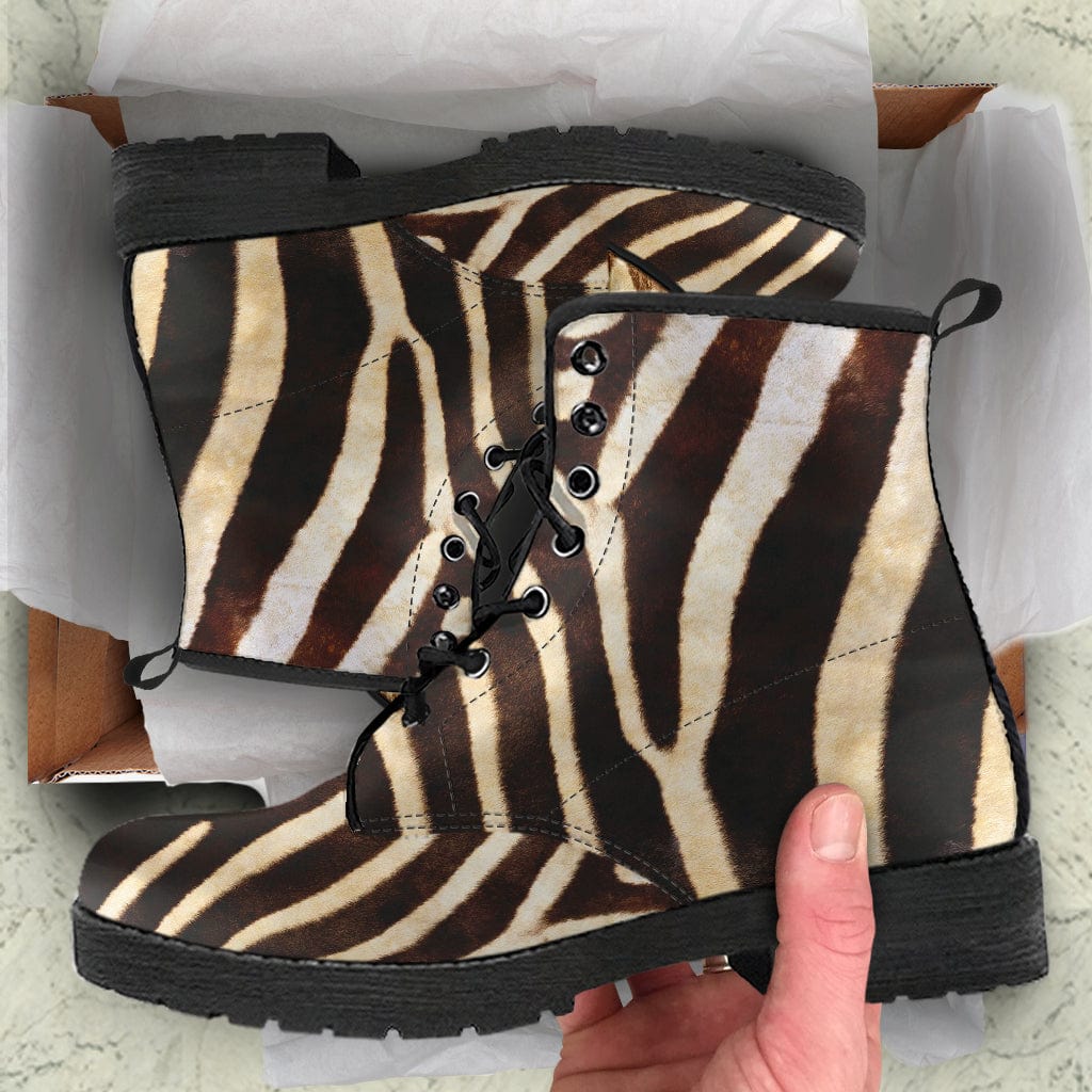 Zebra Cruelty Free Leather Boots